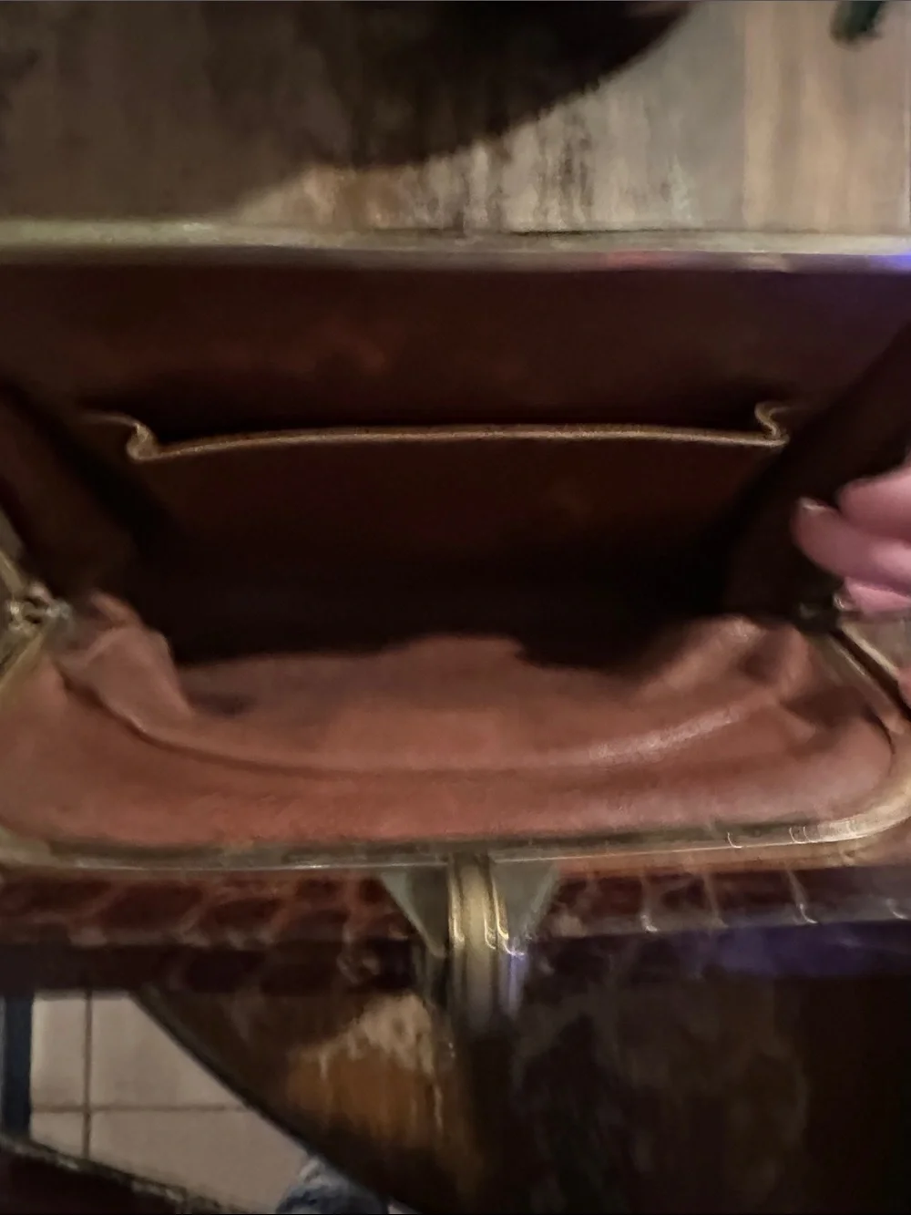 Mid Century alligator & leather bag For I Magnin